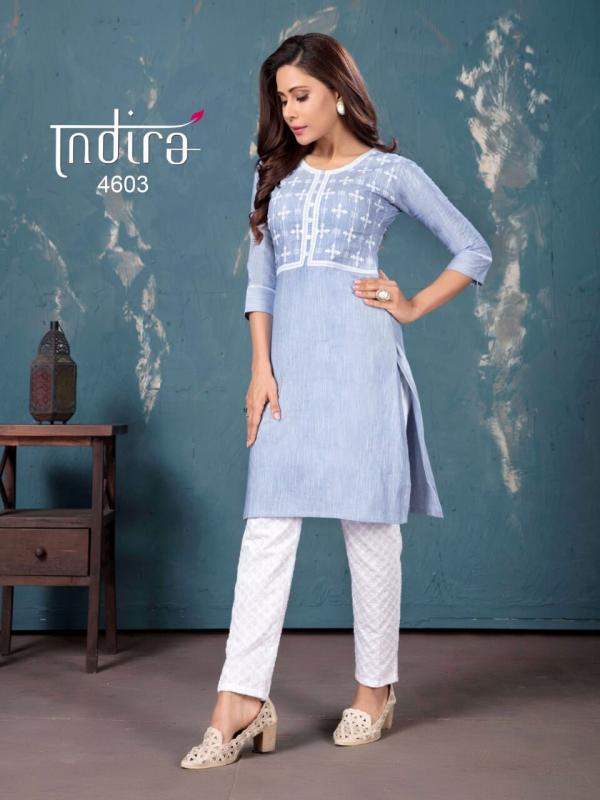 Cotton Fancy Kurti With Chikan Embroidered Bottom, Multiple Colors, Design WMN #491