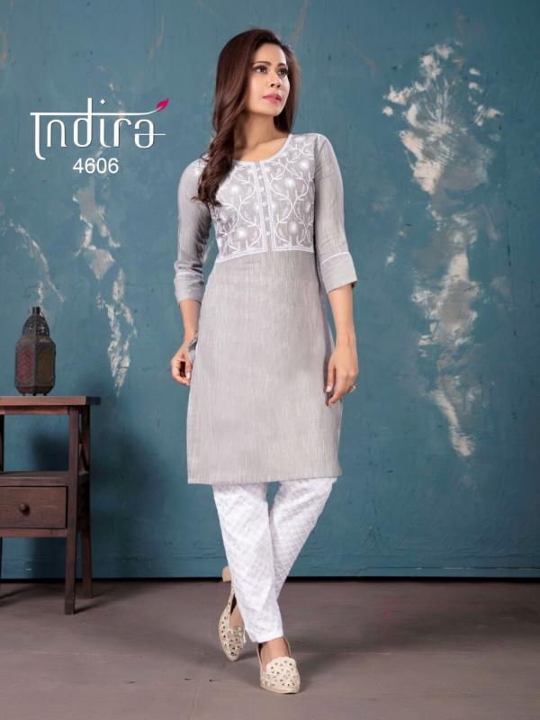 Cotton Fancy Kurti With Chikan Embroidered Bottom, Multiple Colors, Design WMN #491