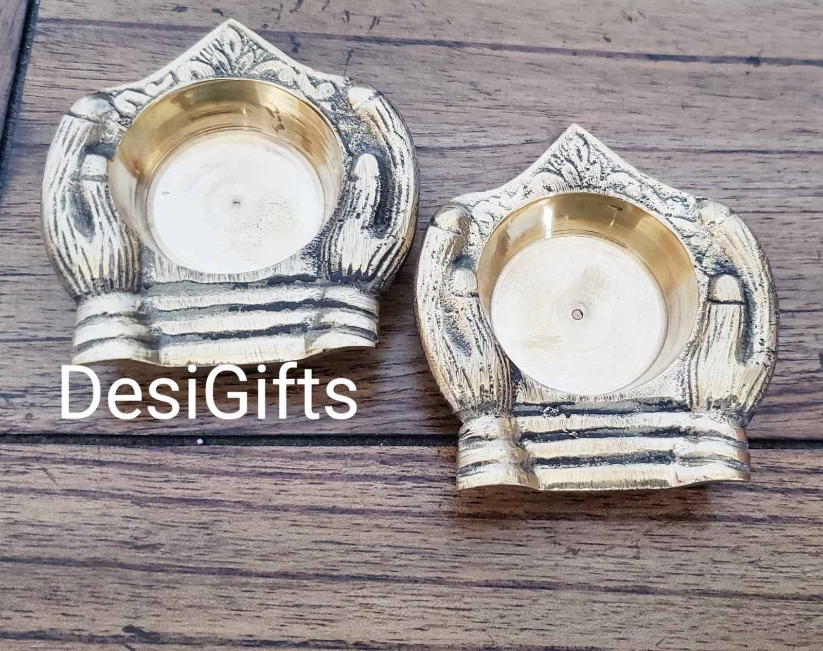 Brass Antique Look Oil Diya, Set of 2, ODB#203
