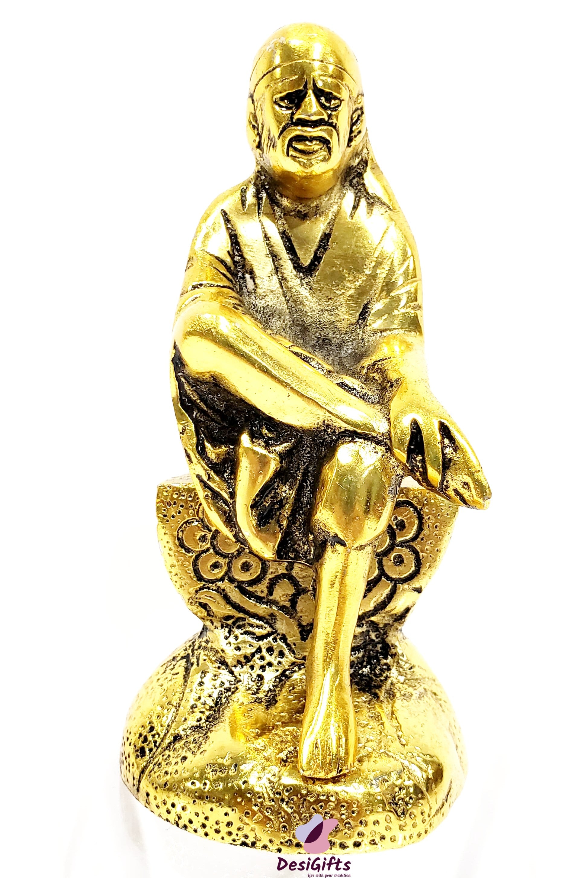 Shirdi Sai Baba Statue in Metallic, 4.5 inch, SIM# 161
