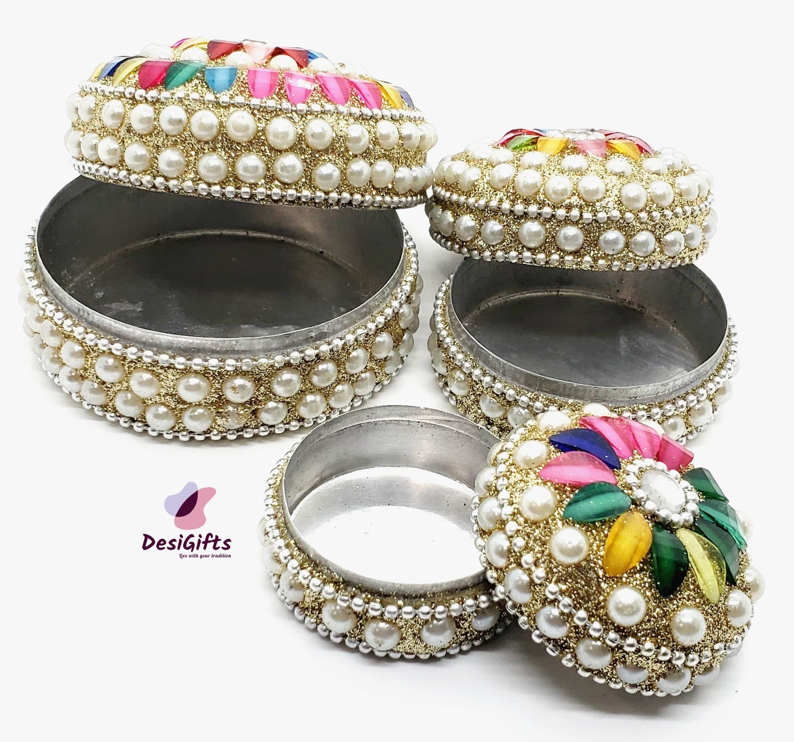 Set of 3 Hand Decorated Boxes (Dibbi)-DBA#164