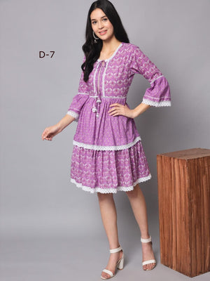 Pure Cotton Ethnic Flared Kurti Dress, WMN #992