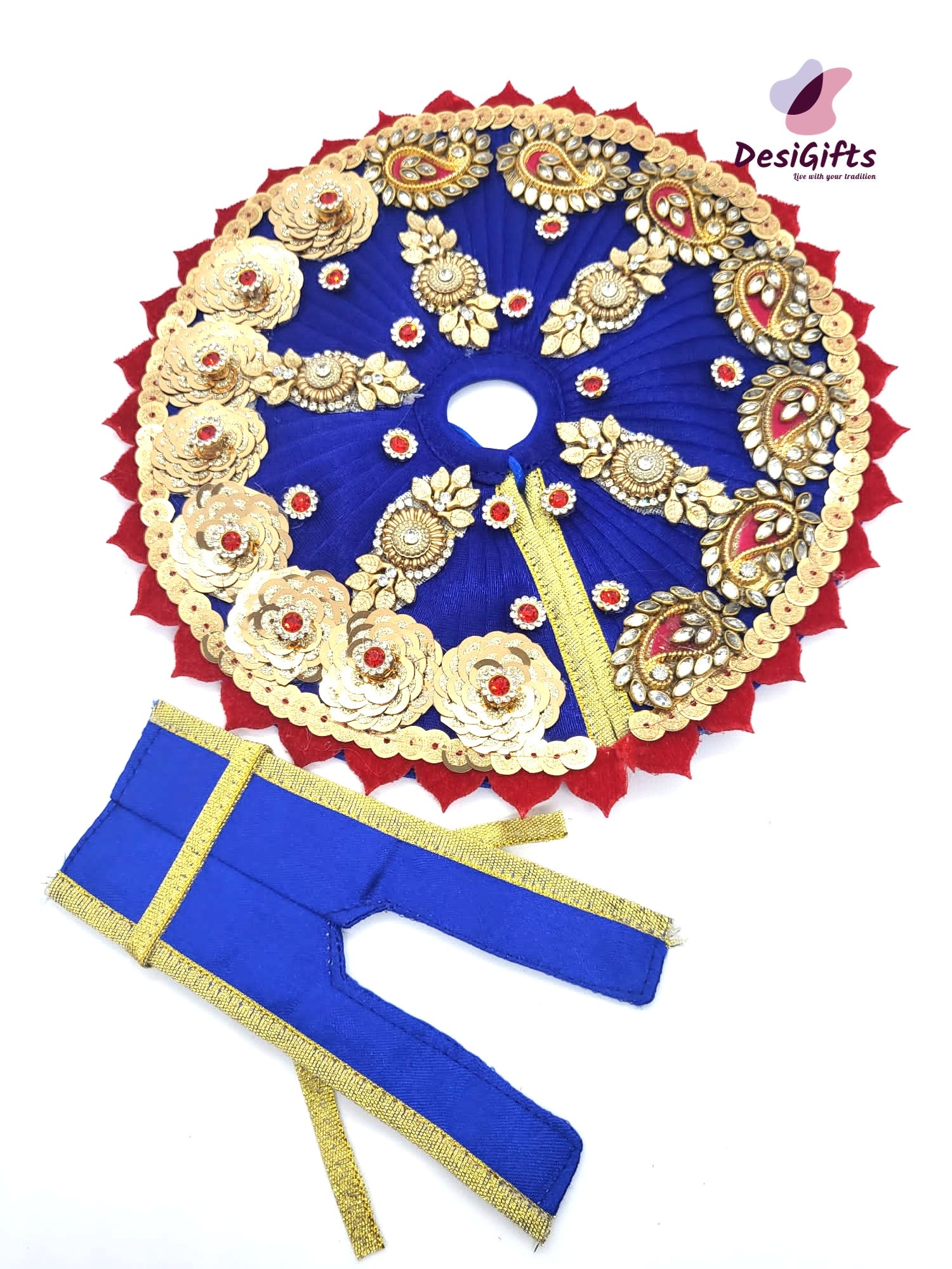 Beautiful Laddu Gopal Dress with Kundan Work /Elegant Krishna Poshak, RKF#693