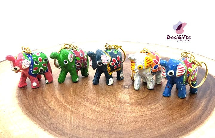 Elephant Clay Keychain, Multicolor Colors, ELC#501