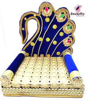 Wooden Peacock Krishna Aasan, Singhasan, Throne for Laddu Gopal, KRS#675