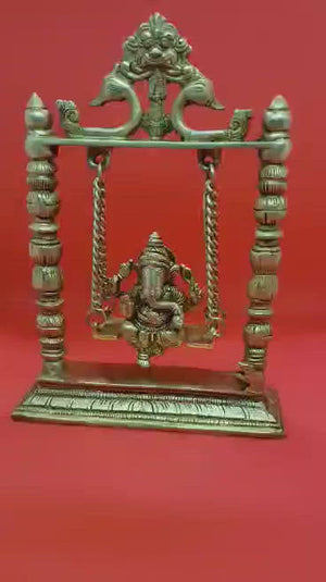 10" Lord Ganesha Swing Set, GSSB#181