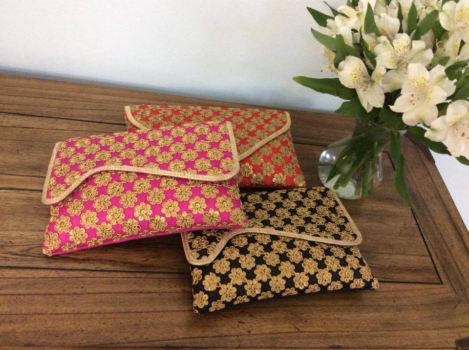 Ethnic stylish Clutch Handbags,  Raw silk handmade clutch handbag, HBS#186